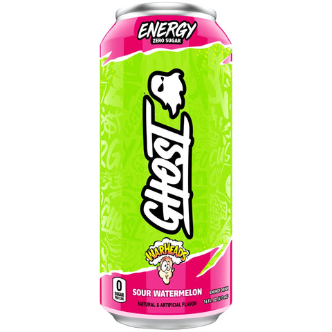 Ghost Energy Drink Sour Watermelon Warheads Zero Sugar